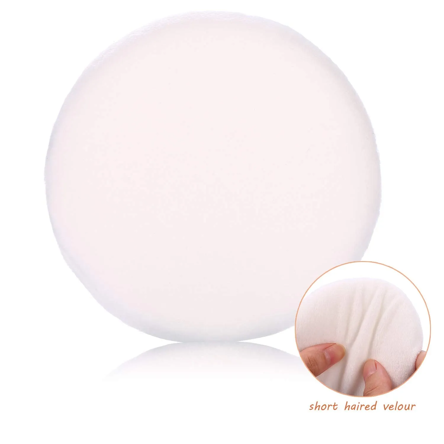 6pcs Powder Puff for Body Powder, Ultra Soft Large Velour Body Loose Powder Puff, 4.13 inch, White, Round