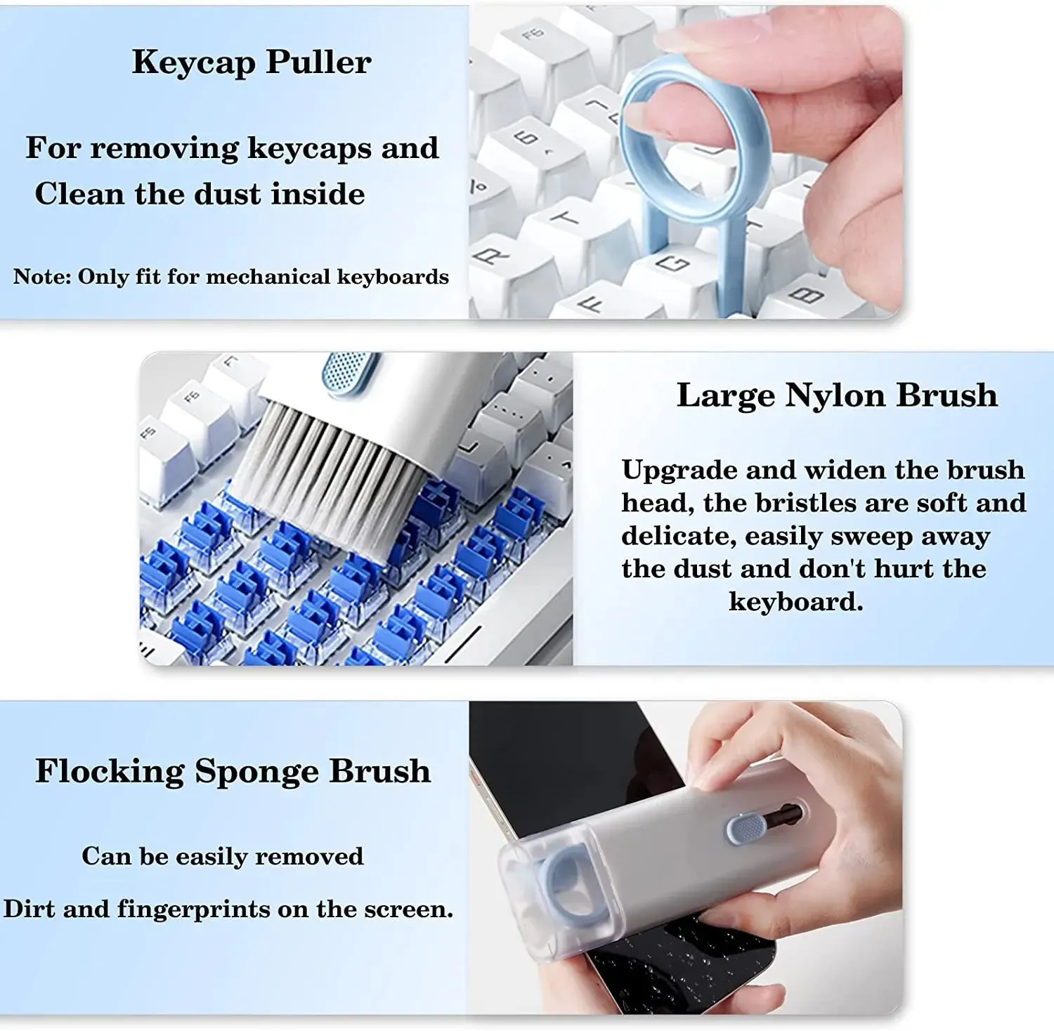 7-in-1 Computer Cleaning Kit - Keyboard Cleaner Earphone Pen, iPhone Tools