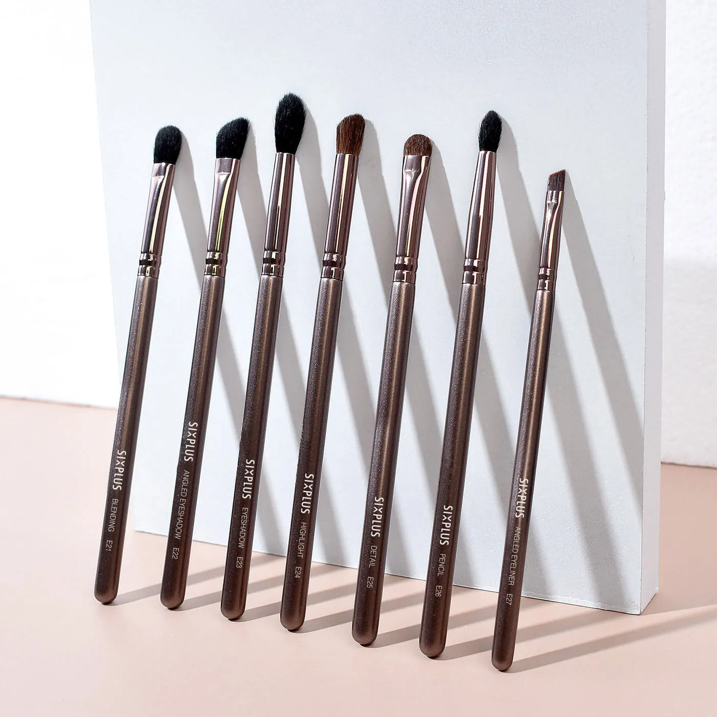 7Pcs Coffee Eye Makeup Brush Set