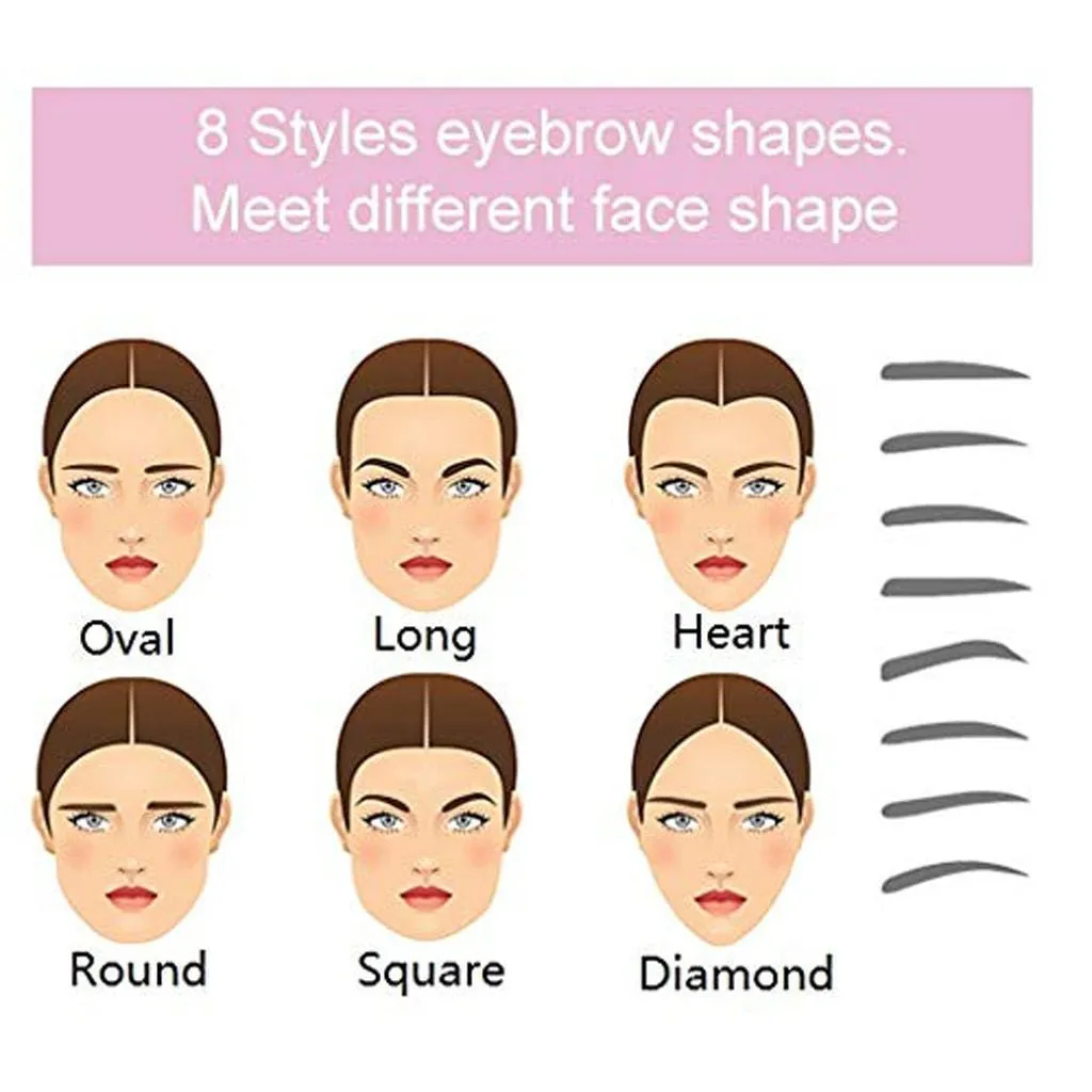 8PCS Eyebrow Shaper Makeup Template Eyebrow Grooming Shaping Stencil Kit