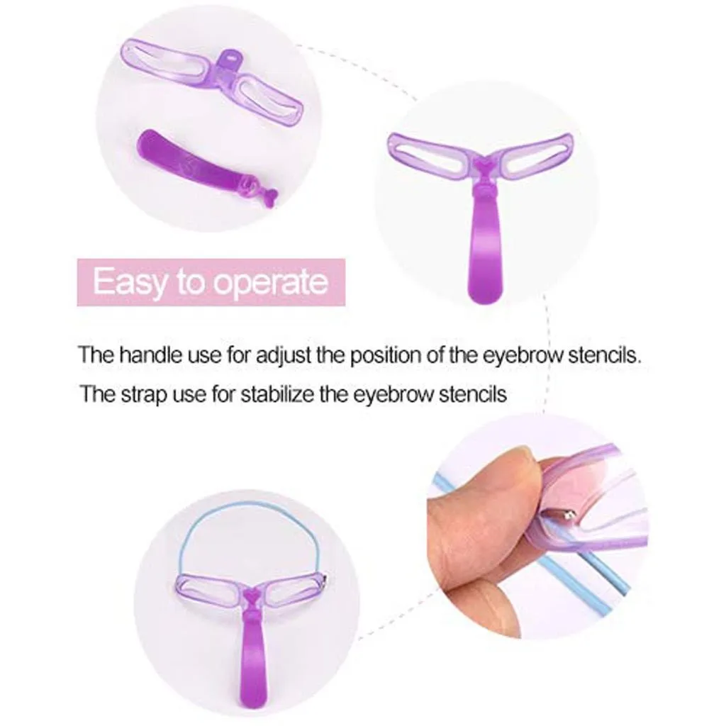 8PCS Eyebrow Shaper Makeup Template Eyebrow Grooming Shaping Stencil Kit