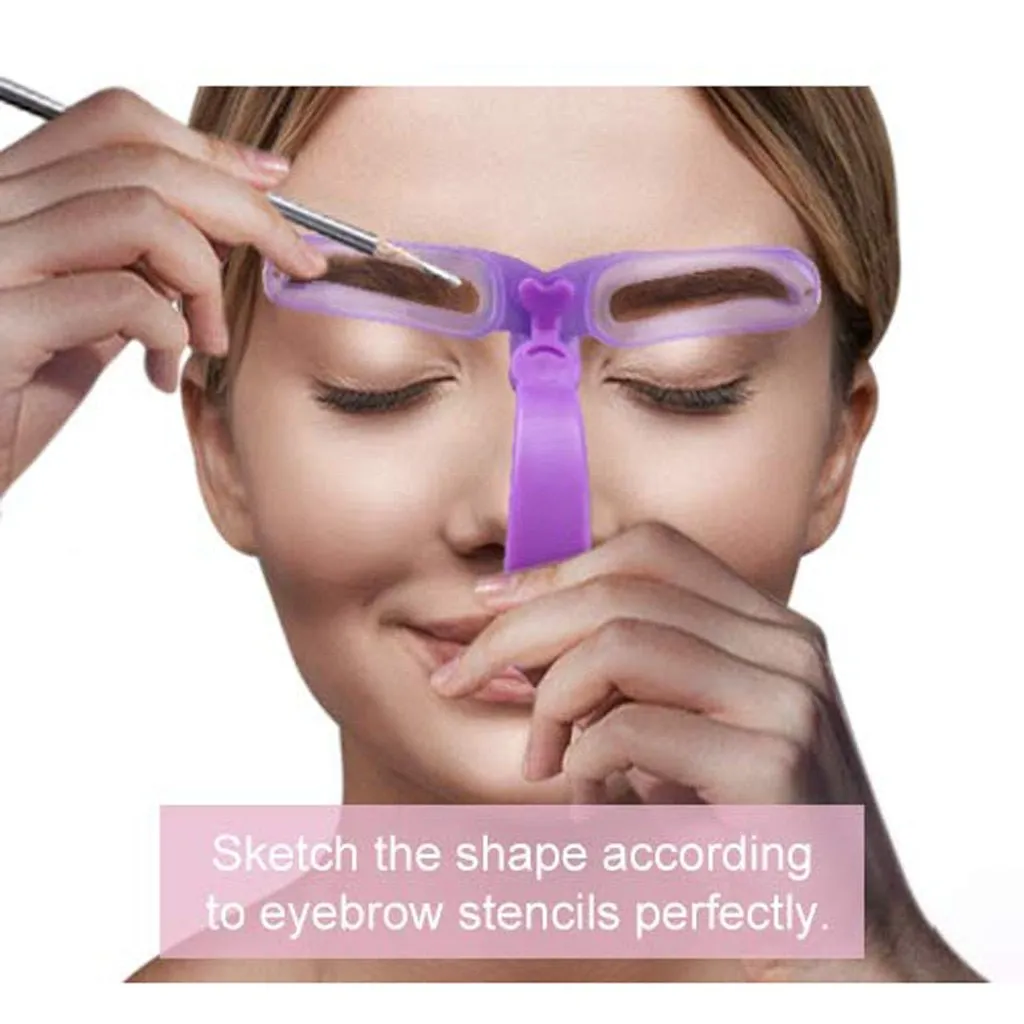 8PCS Eyebrow Shaper Makeup Template Eyebrow Grooming Shaping Stencil Kit