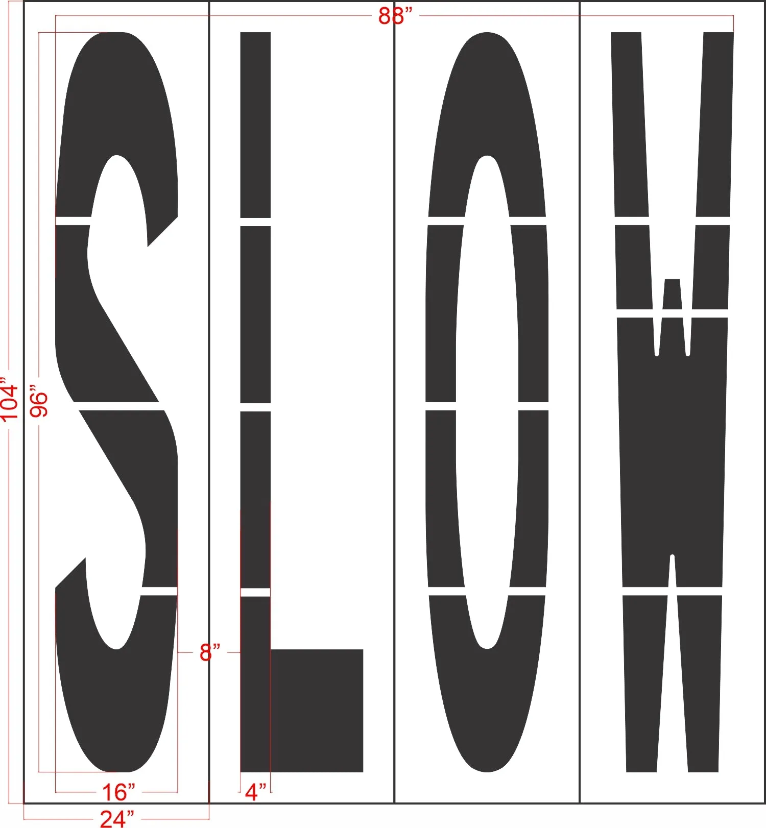96" Virginia DOT SLOW Stencil