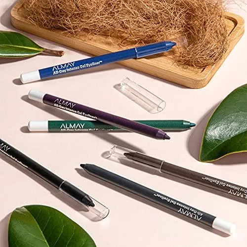 Almay All-Day Intense Gel Eyeliner, Longlasting, Waterproof, Fade-Proof Creamy High-Performing Easy-to-Sharpen Liner Pencil, 150 Evergreen, 0.028 oz.