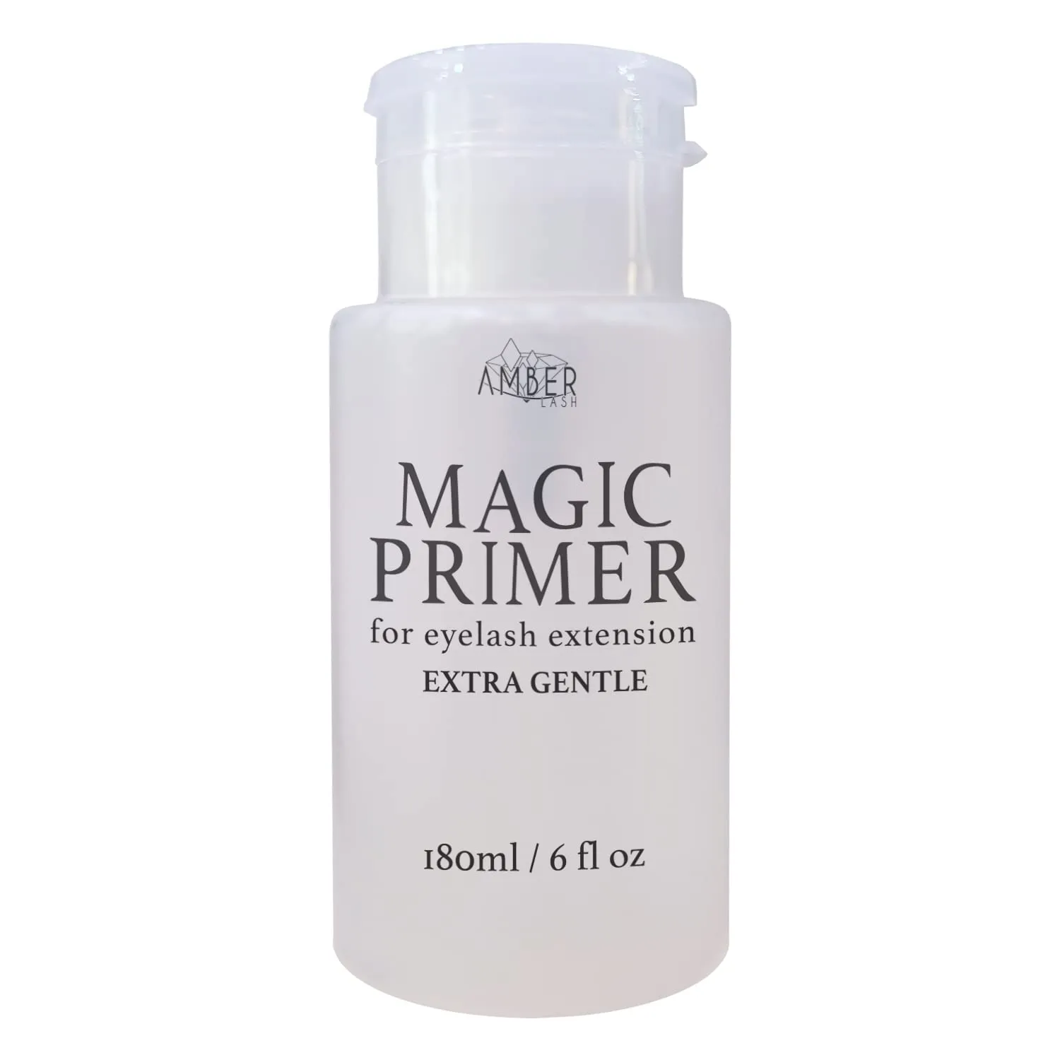 Amber Lash Magic Primer (6.0 fl.oz/180ml) Super Gentle Eyelash Extension Primer to Increases Adhesive Strength and Bonding Retention on Natural Lashes, Remove Makeup Residue, Oil, and dust from lashes