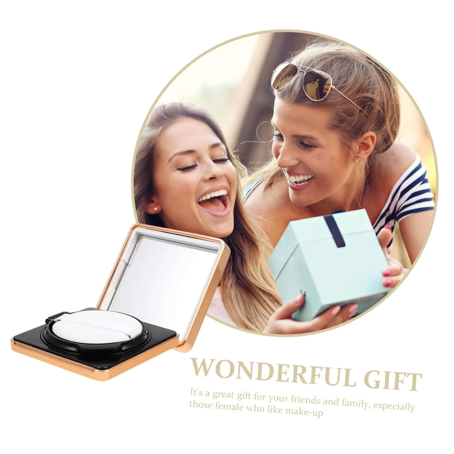 Angoily 3pcs Empty Powder Puff Box Container Elegant Liquid Foundation Holder Makeup Mirror Design for Travel Home Use for Beauty Applications