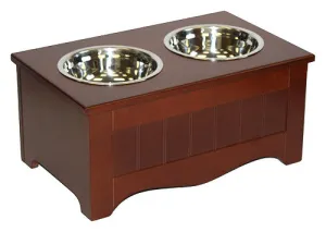 APetProject Chocolate Brown MDF Small Pet Food Server and Storage Box - 15.75"