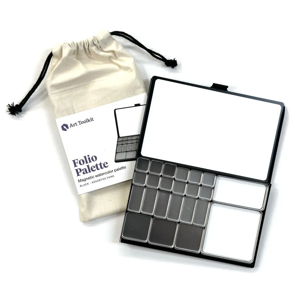Art Toolkit Watercolour Palette - Folio Assorted Pan, Black