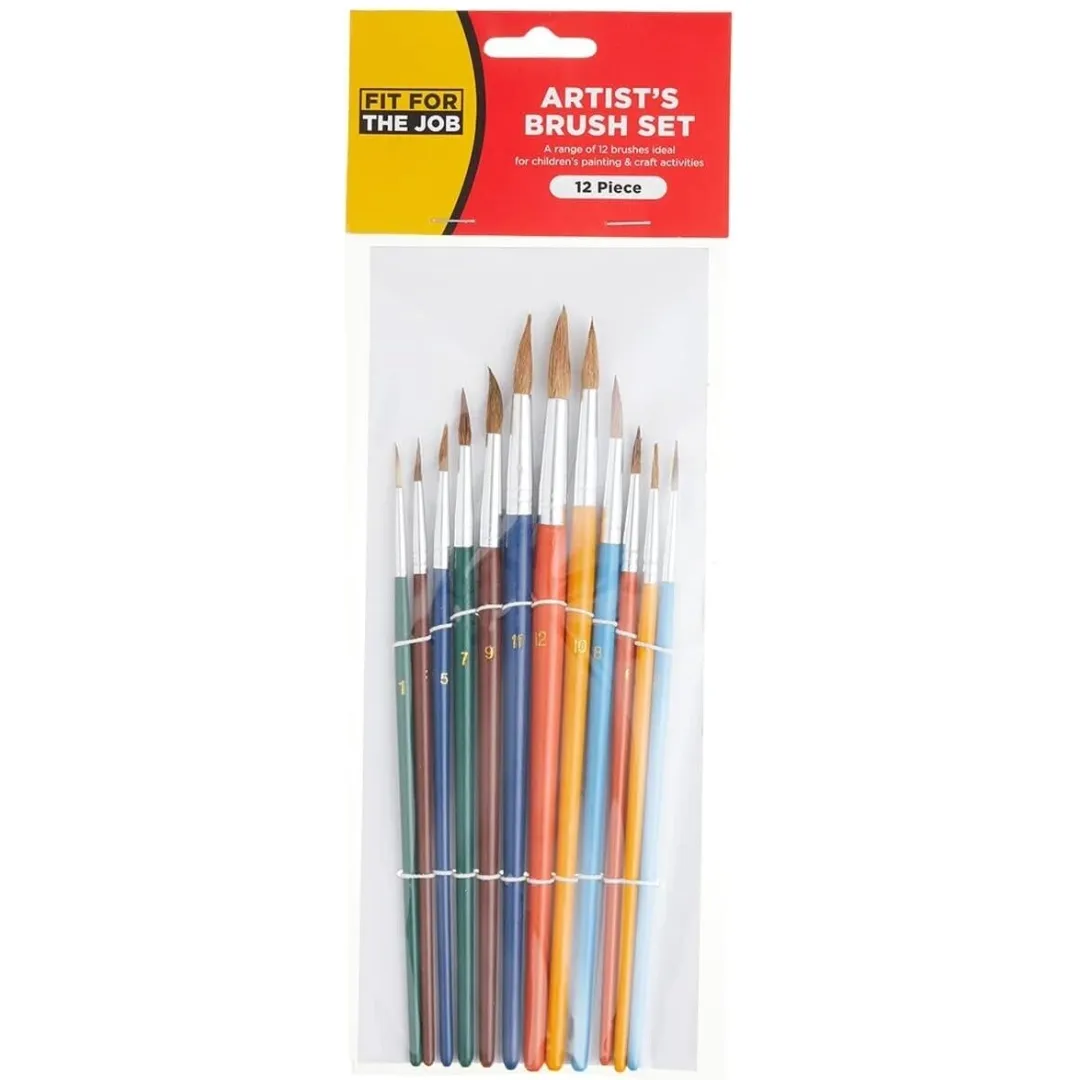 Artist's Paint Brush Set 12 Piece - FFJABS02