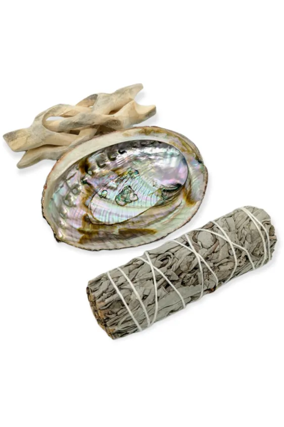 Basic Abalone White Sage smudge kit