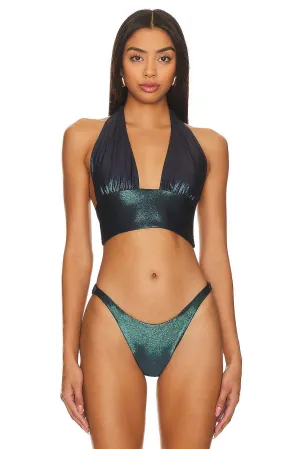 BEACH RIOT Louise Bikini Top, Shadow Shimmer