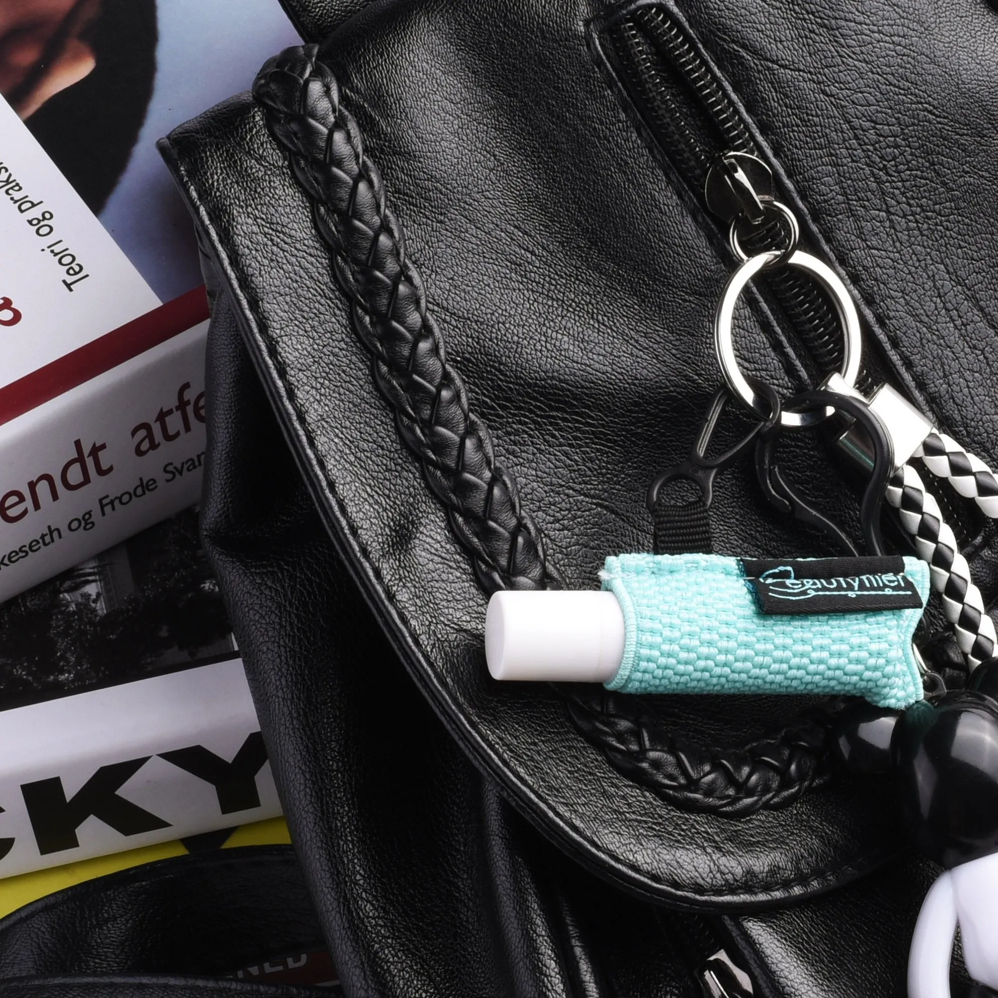 Beautyflier Clip-on Sleeve Chapstick Pouch Keychain Lipstick Holder Elastic Lip Balm Holster Travel Accessories (Black/Hot Pink/Purple/Robin Egg Blue/Pink) Black/Hot Pink/Purple/Robin Egg Blue/Pink