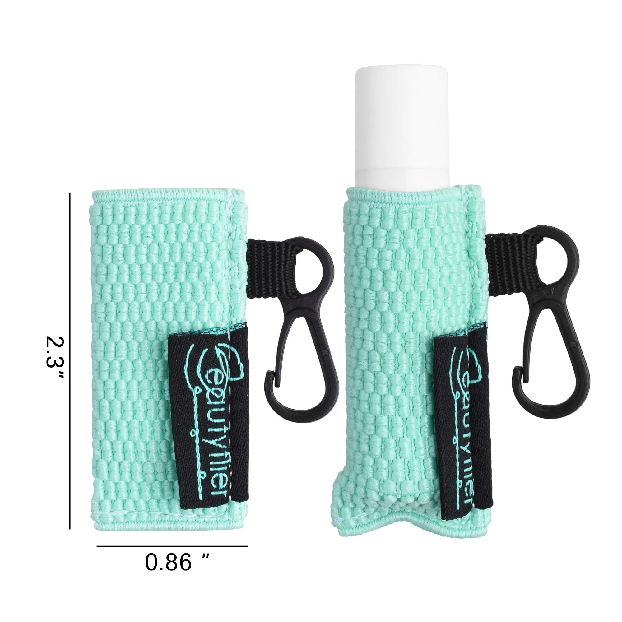 Beautyflier Clip-on Sleeve Chapstick Pouch Keychain Lipstick Holder Elastic Lip Balm Holster Travel Accessories (Black/Hot Pink/Purple/Robin Egg Blue/Pink) Black/Hot Pink/Purple/Robin Egg Blue/Pink