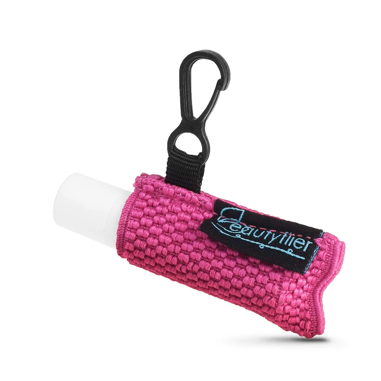Beautyflier Clip-on Sleeve Chapstick Pouch Keychain Lipstick Holder Elastic Lip Balm Holster Travel Accessories (Black/Hot Pink/Purple/Robin Egg Blue/Pink) Black/Hot Pink/Purple/Robin Egg Blue/Pink