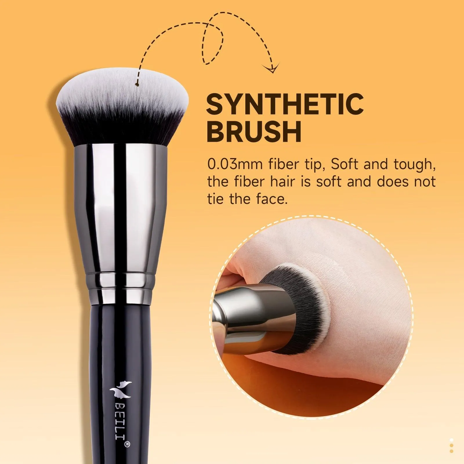BEILI 1Pcs Soft Round Top Foundation Brush BX-804