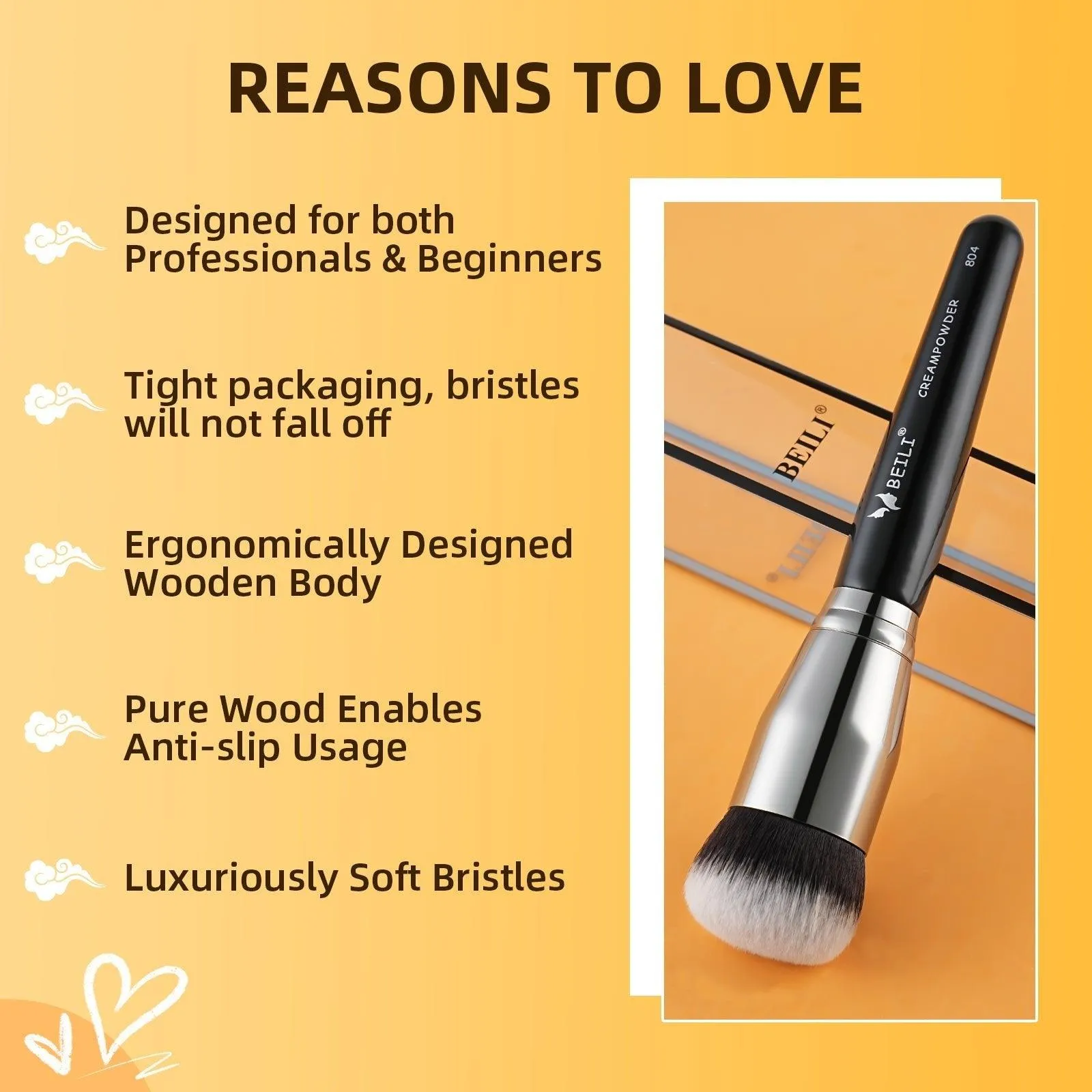 BEILI 1Pcs Soft Round Top Foundation Brush BX-804