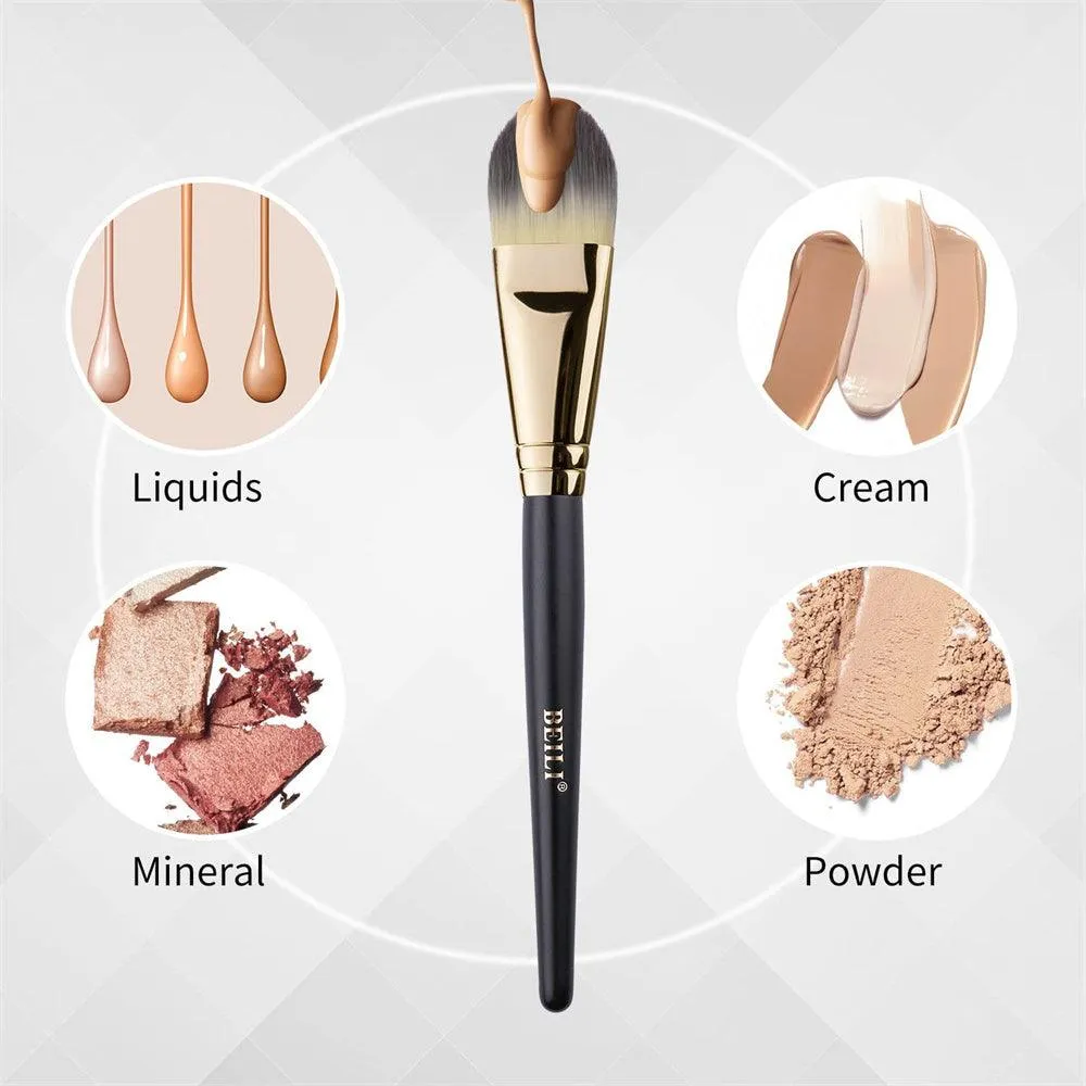 BEILI 2Pcs Make Up Brush Premium Flat Foundation Brush, Mask Brush, Concealer Brush, FD02