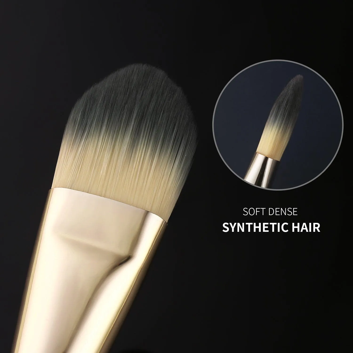 BEILI 2Pcs Make Up Brush Premium Flat Foundation Brush, Mask Brush, Concealer Brush, FD02