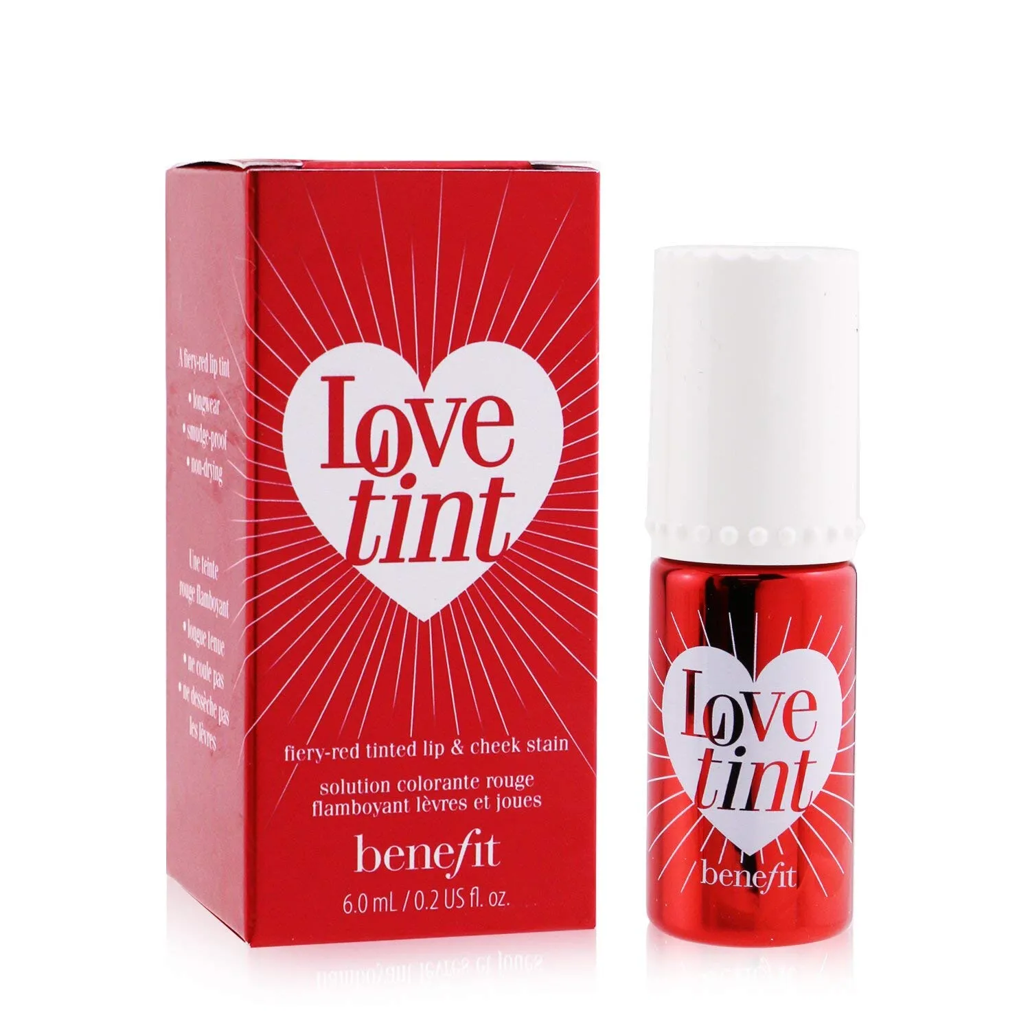 BENEFIT Love Tint - full 6ml size fiery-red tint lip/cheek stain in LOVE box