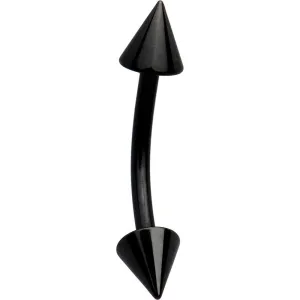 Black Anodized Titanium Cone Eyebrow Ring