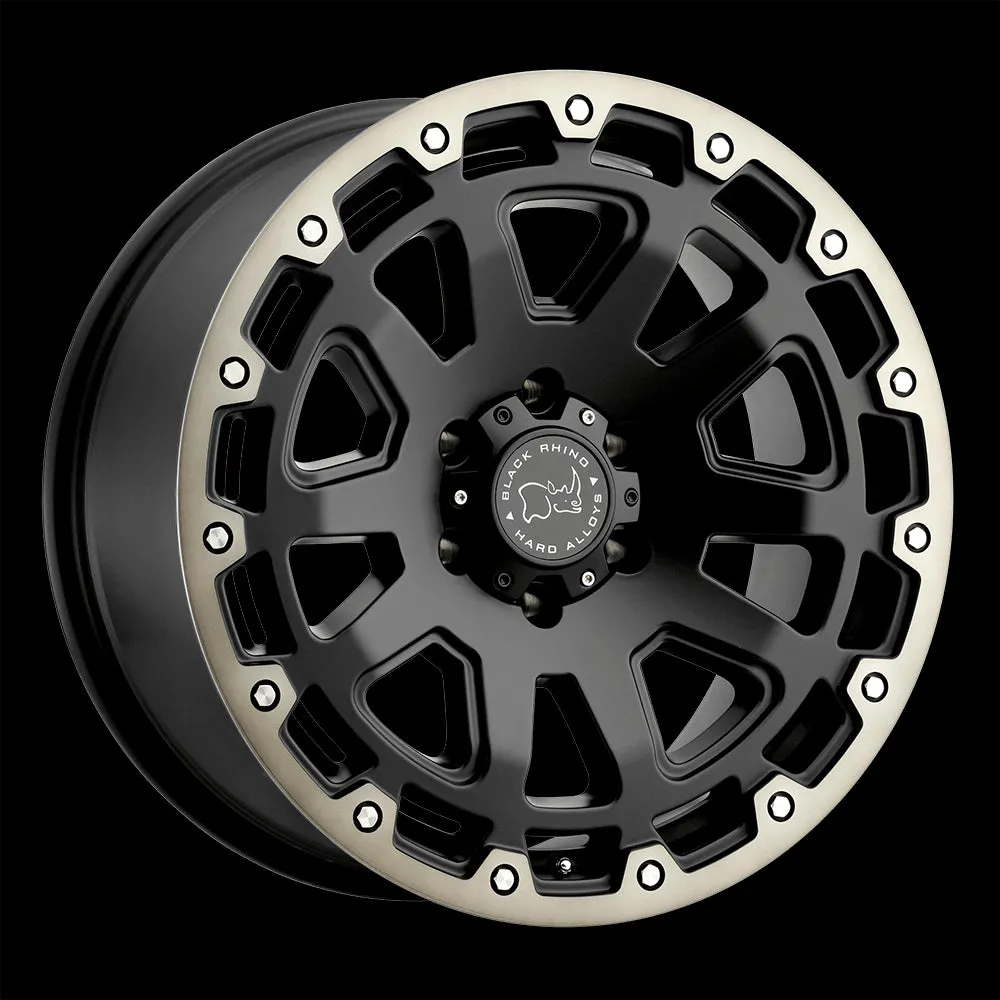 Black Rhino Razorback 20X9 6X135 12mm Matte Black W/ Machined Dark Tint Lip
