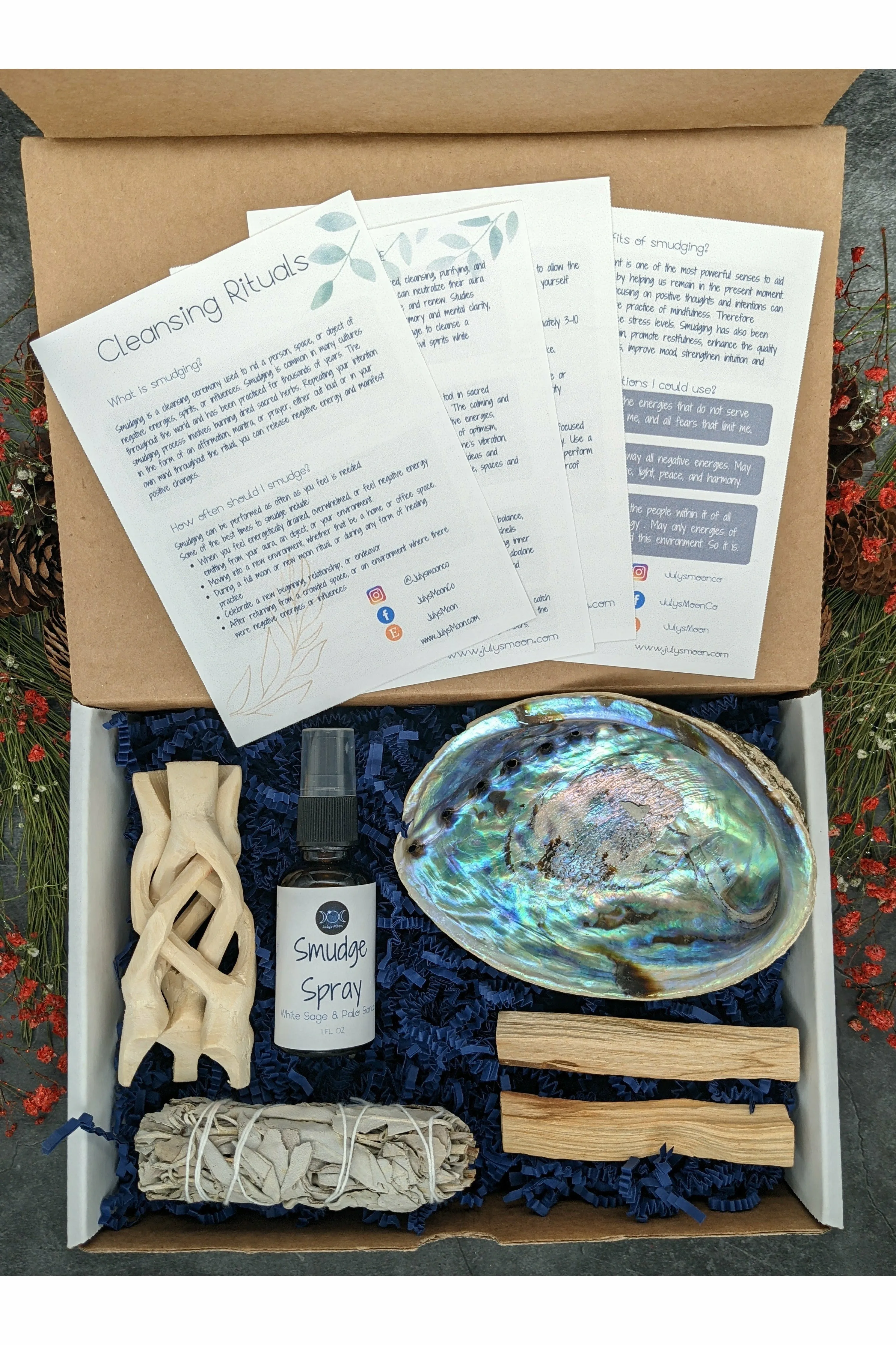Blessings Smudge Kit - White Sage & Palo Santo with Smudge Spray