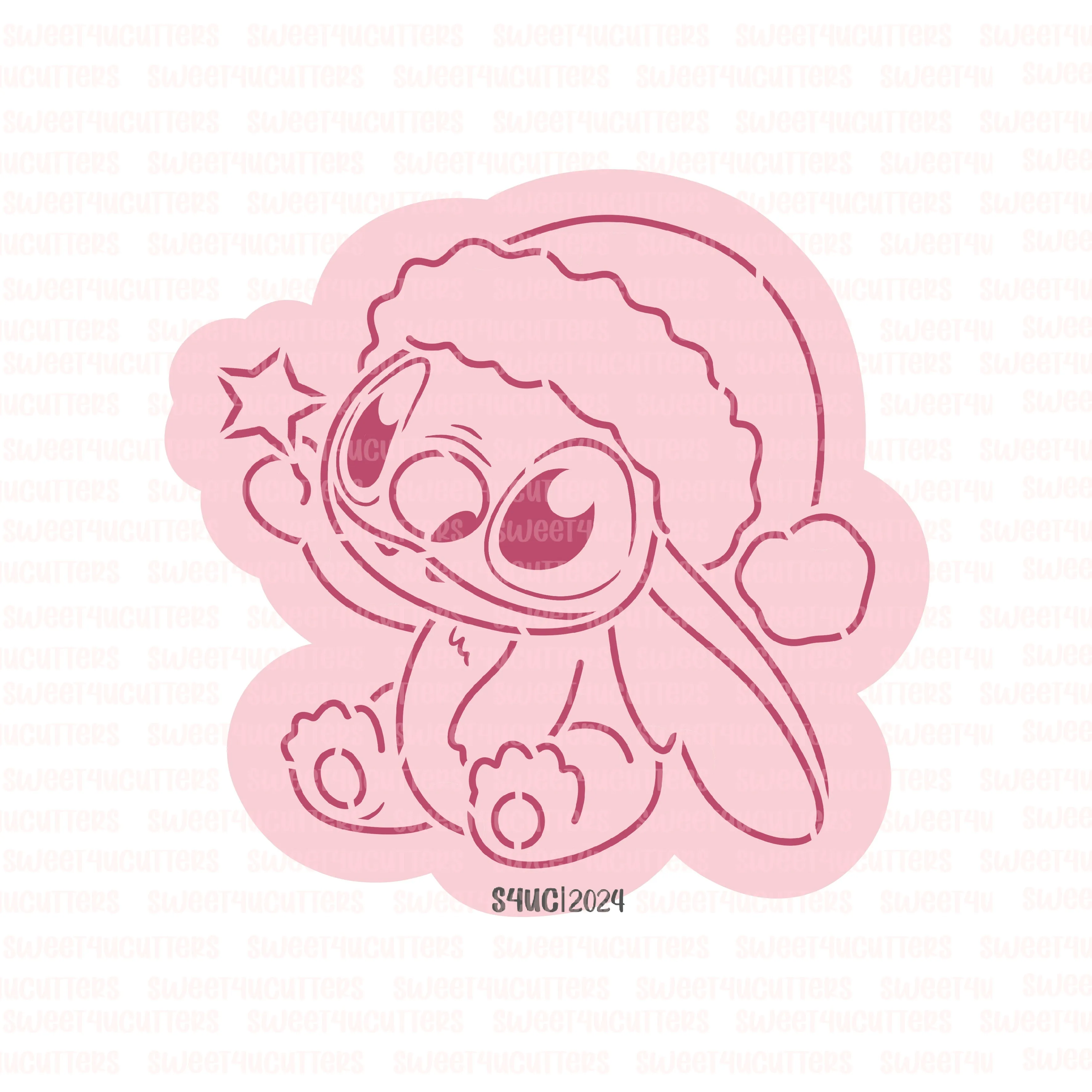 Blue Alien with Star Christmas  PYO Cookie Stencil