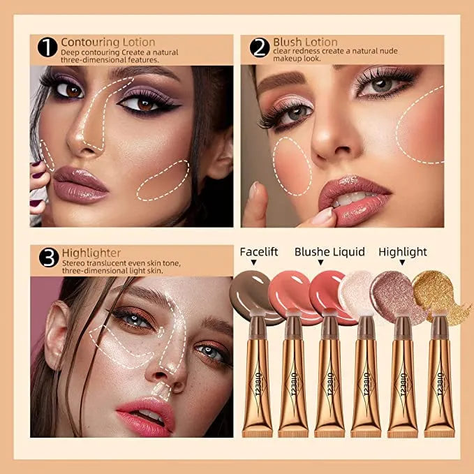 Blush Dreams Contour Beauty Wand, Liquid Face Concealer Contouring Stick with Cushion Applicator, Long Lasting Smooth Natural Matte Finish, Lightweight Blendable Super Silky Cream Contour Stick (Contour Stick)