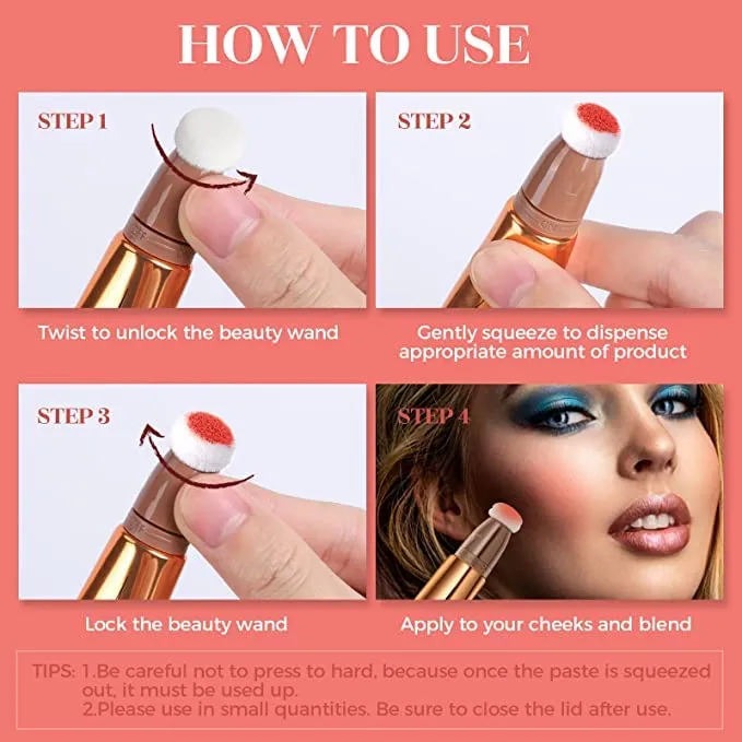 Blush Dreams Contour Beauty Wand, Liquid Face Concealer Contouring Stick with Cushion Applicator, Long Lasting Smooth Natural Matte Finish, Lightweight Blendable Super Silky Cream Contour Stick (Contour Stick)