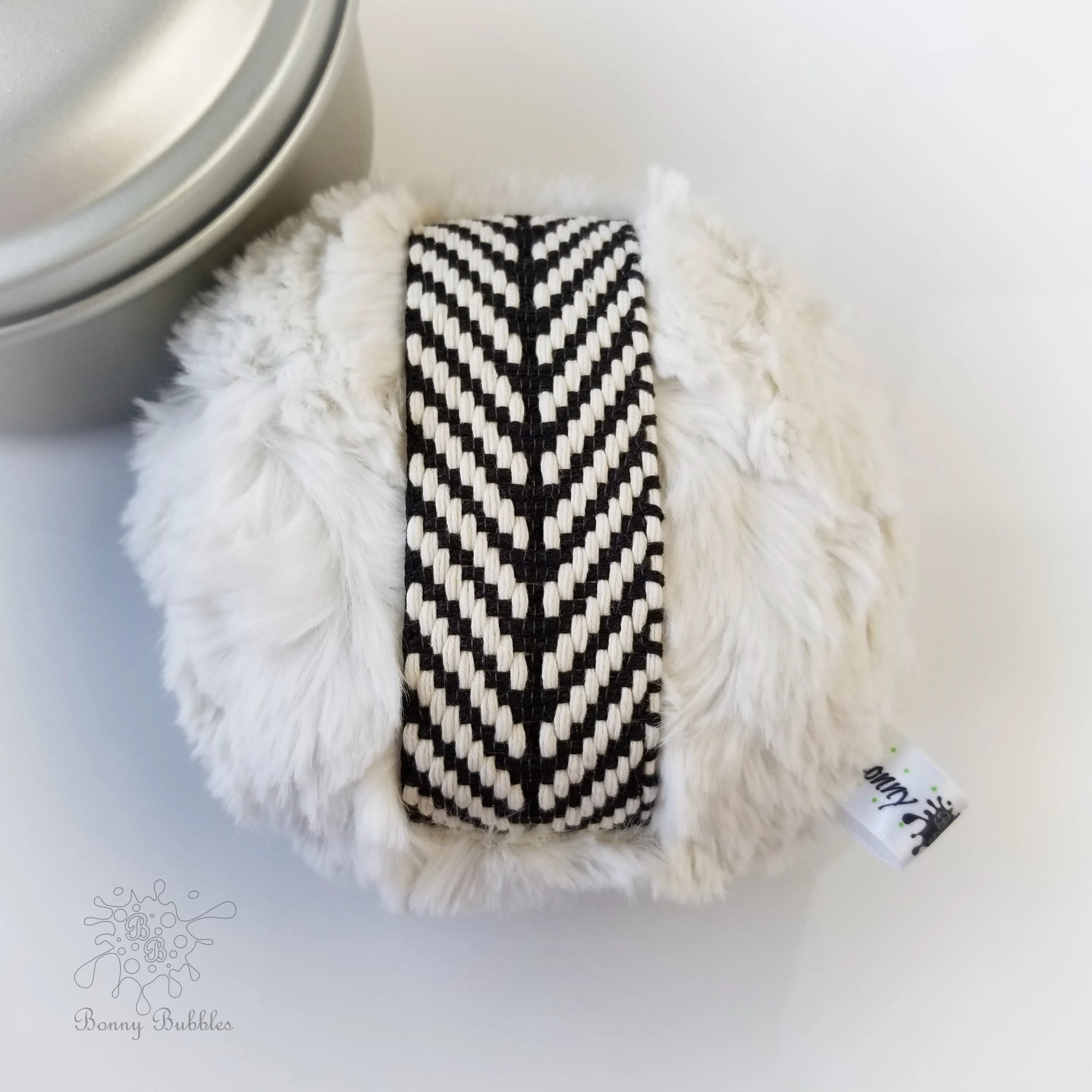 Body Powder Puff - cream and black