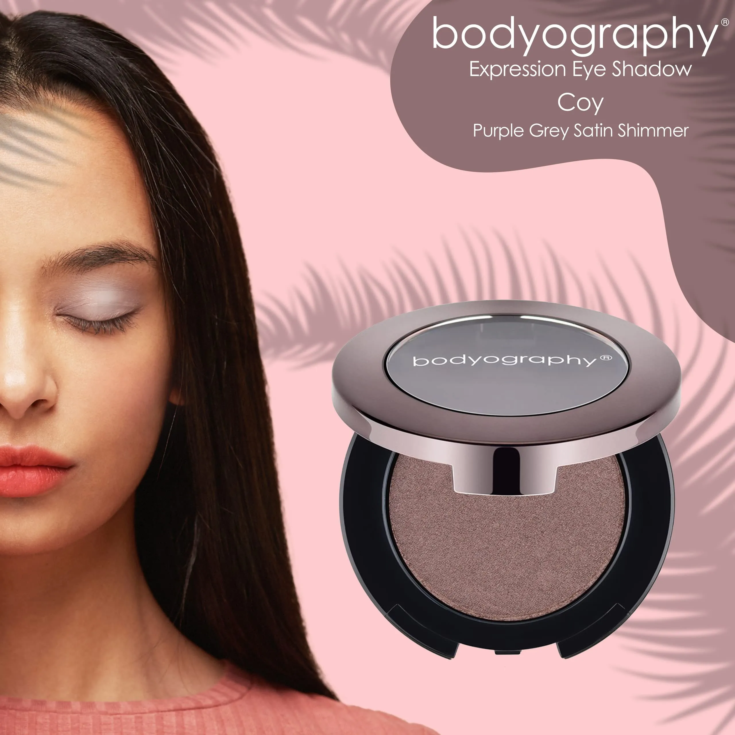 Bodyography Expressions Eye Shadow - Multi-Functional Eye Shadow - Rich, Dense, and Silky Smooth (Coy (Purple Grey Satin Shimmer))