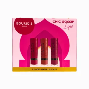 Bourjois Chic Gossip Lips, 3 Bold Matte Lipsticks