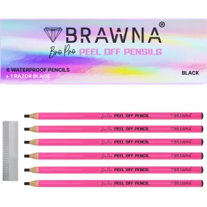 Brawna - Brow Pro Peel Off Pencils For Eyebrow Mapping - Black