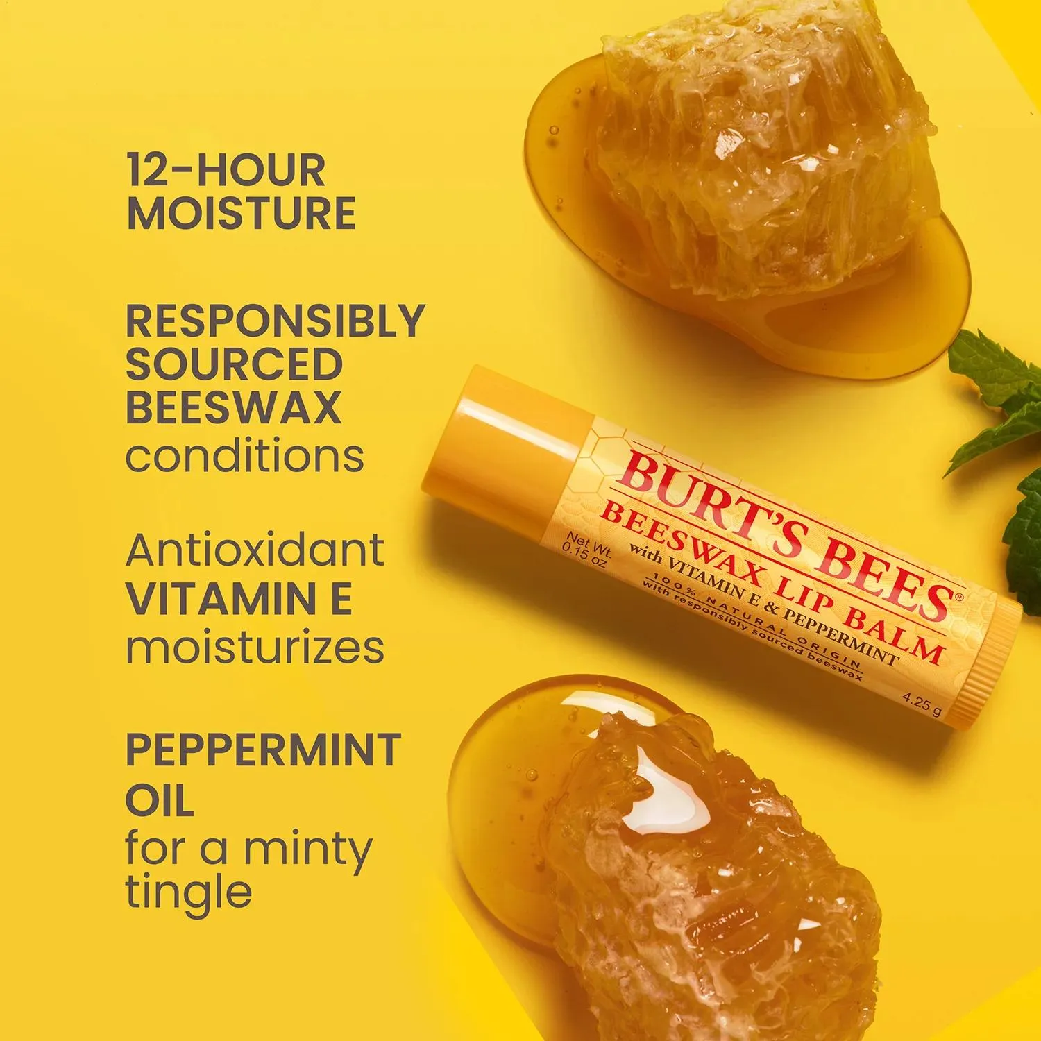 Burt's Bees 100% Natural Origin Beeswax Moisturizing Lip Balm 8 pk.