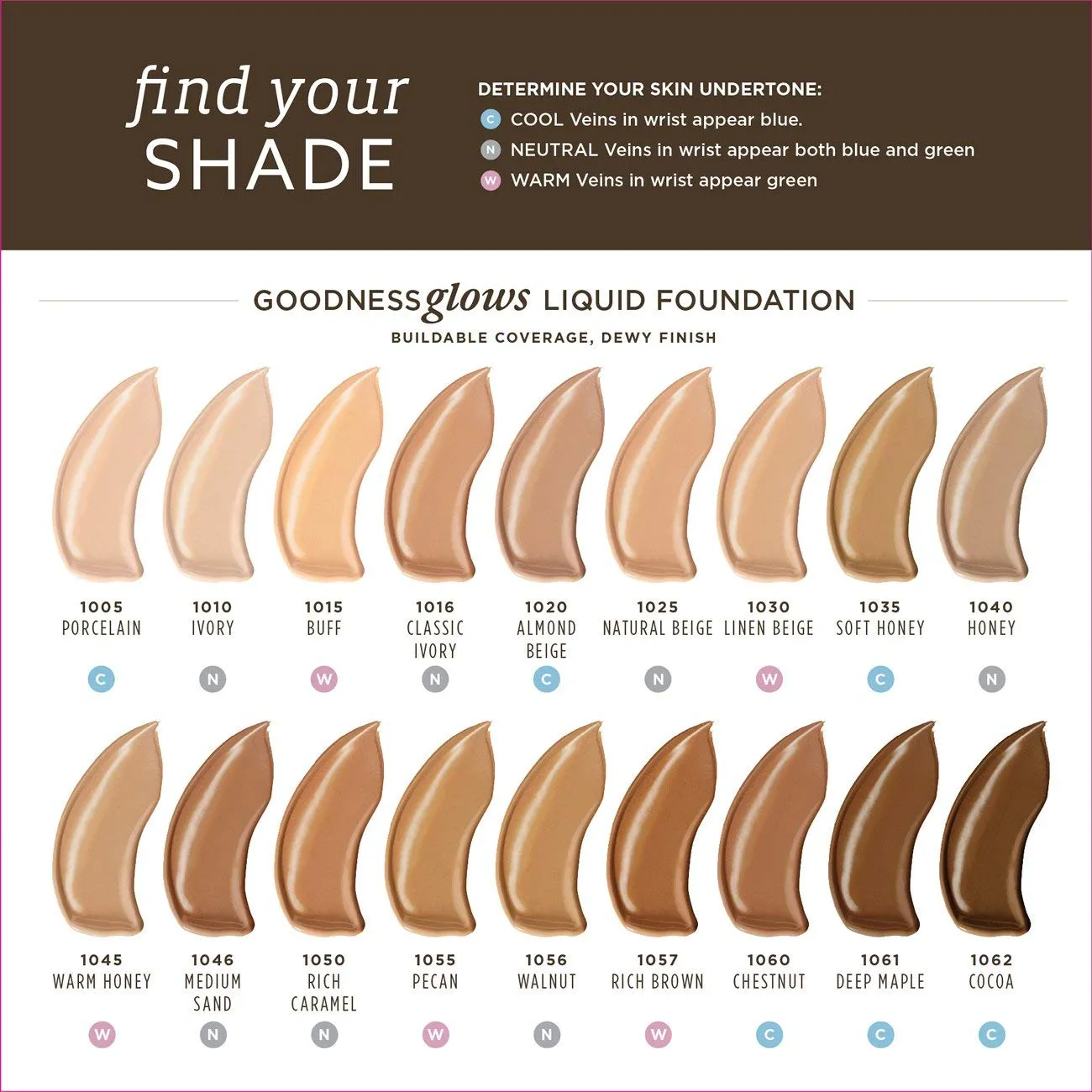 BURTS BEES Cocoa Goodness Glows Liquid Makeup, 1 FZ
