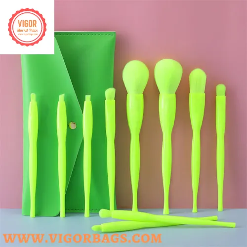 Candy Color Makeup Brushes Tool Set & Cosmetic Concealer Fish Tail Make Up Brushes Tools Combo Pack