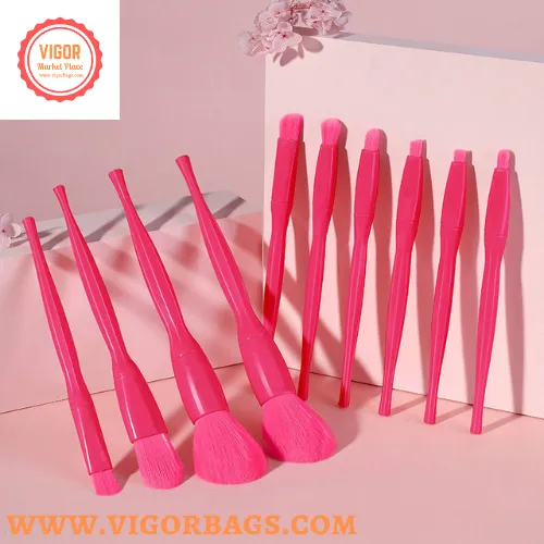 Candy Color Makeup Brushes Tool Set & Cosmetic Concealer Fish Tail Make Up Brushes Tools Combo Pack