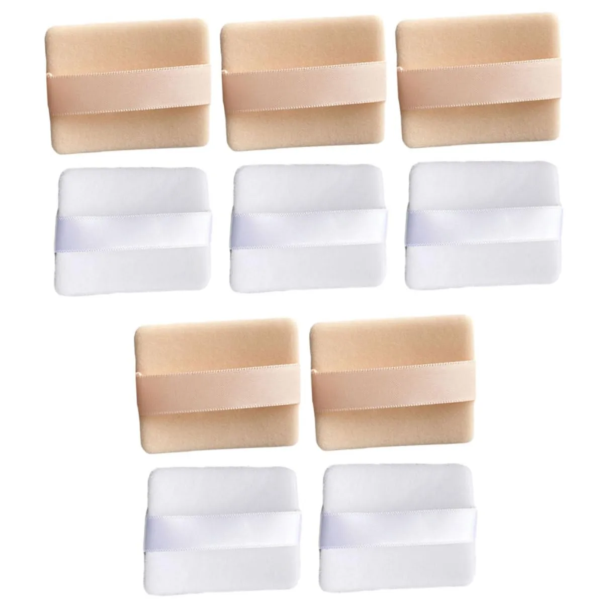 CANIGHT 10pcs Ultra Washable Makeup Puff for Loose Powder Foundation Dual-sided Synthetic Sponge for Application for Powder