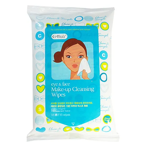 Cettua - Make-up Cleansing Wipes - 15 Wipes Per Bag