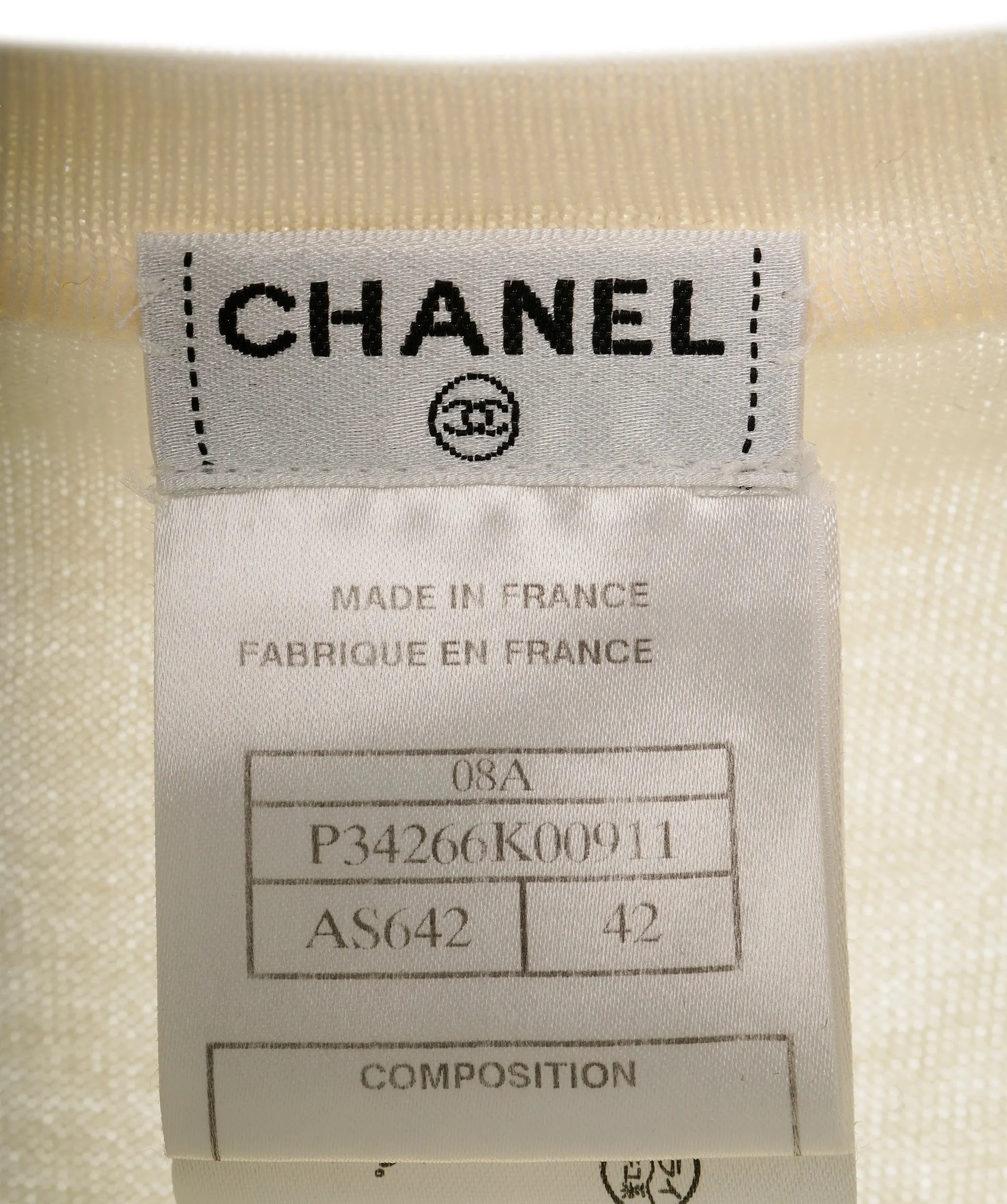 Chanel CC CC Button Sweater Cream ASL9010