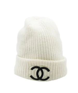 Chanel CC Cream Cashmere Beanie  ALL0530