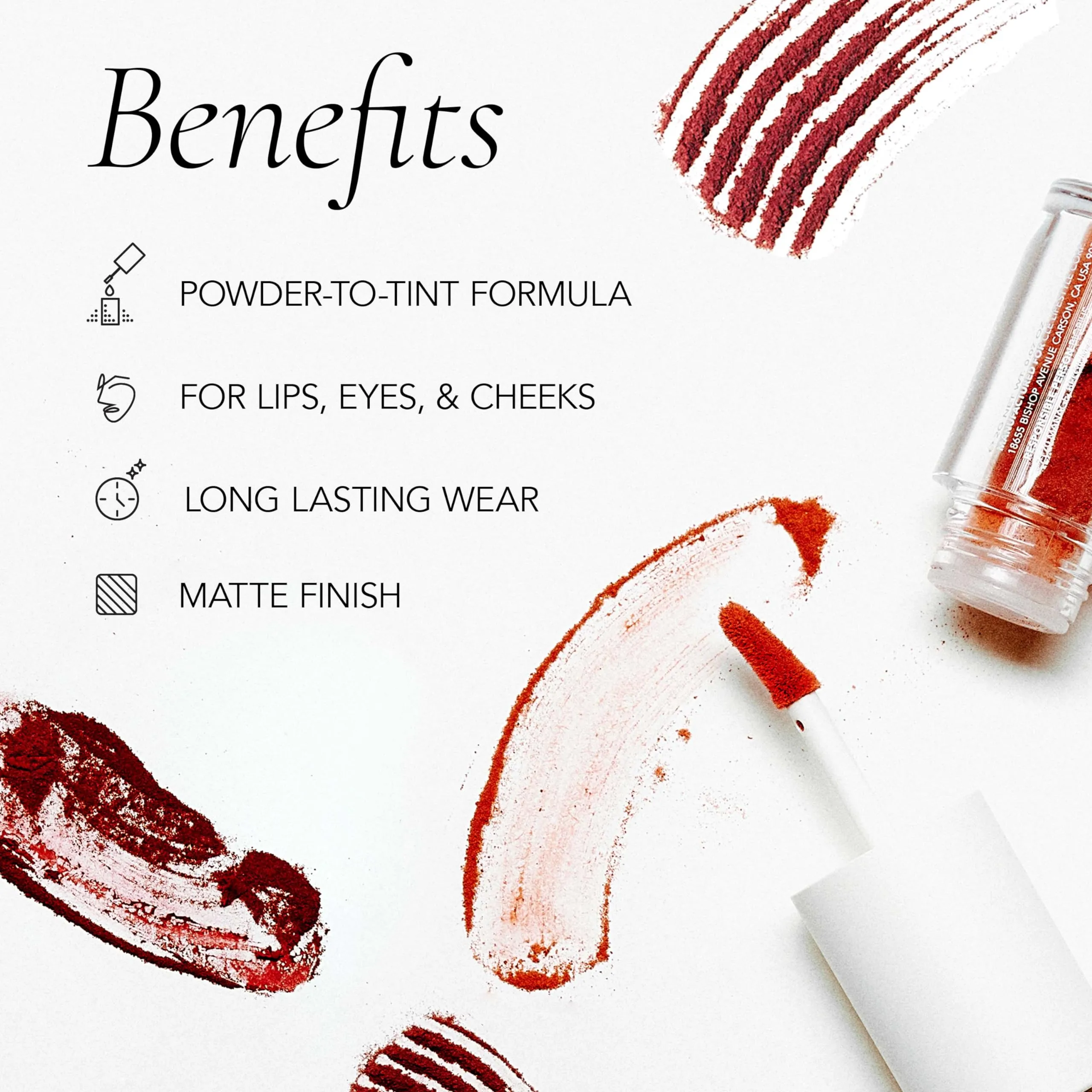 CLE Cosmetics Melting Lip Powder - Lip Tint (Vegan, Cruelty Free, Paraben-Free) with Long-Lasting, Weightless Lip Stain, Usable on Lips, Eyes and Cheeks, Matte Finish (Desert Rose / 0.07 oz)