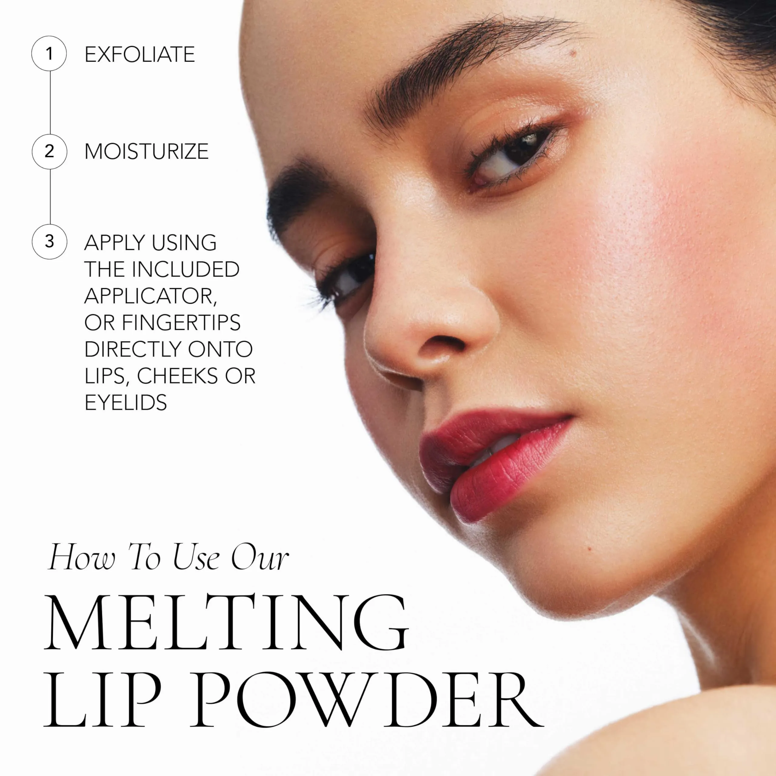 CLE Cosmetics Melting Lip Powder - Lip Tint (Vegan, Cruelty Free, Paraben-Free) with Long-Lasting, Weightless Lip Stain, Usable on Lips, Eyes and Cheeks, Matte Finish (Desert Rose / 0.07 oz)