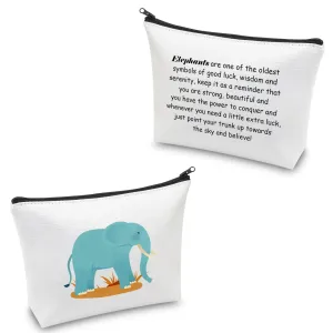 CMNIM Elephant Gifts Makeup Bag Elephant Good Luck Gifts for Elephant Lovers Cosmetic Bag Zipper Travel Organizer Bag (Elephant Makeup Bag)