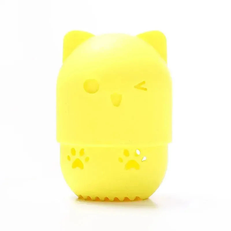 Colorful Cat  Portable Powder Puff Holder Sponge Make Up Drying Cases Soft Silicone Cosmetic Sponge Boxs Holder with Beauty Eggs