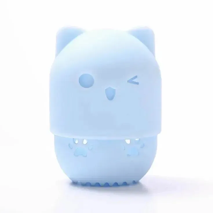 Colorful Cat  Portable Powder Puff Holder Sponge Make Up Drying Cases Soft Silicone Cosmetic Sponge Boxs Holder with Beauty Eggs