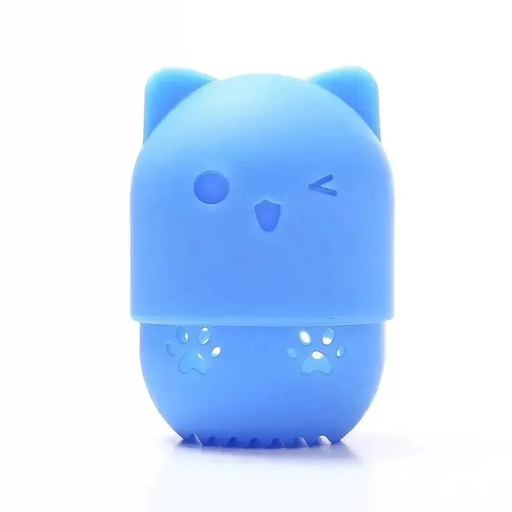 Colorful Cat  Portable Powder Puff Holder Sponge Make Up Drying Cases Soft Silicone Cosmetic Sponge Boxs Holder with Beauty Eggs