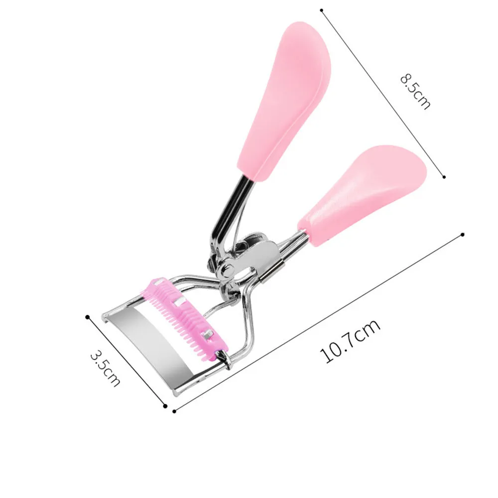 Convenient eyelash curler with comb, wide-angle curling eyelash extension tool, stainless steel eyelash curler mini curler