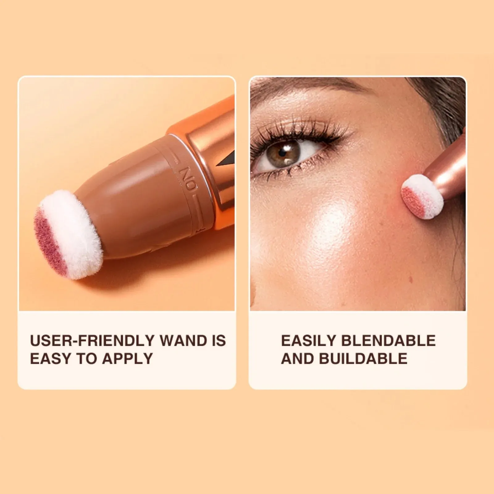 Cream Bronzer Contour Blusher Beauty Wand: Highlighter Blush with Cushion Liquid, Face Bronzer Wand Stick Applicator Makeup.