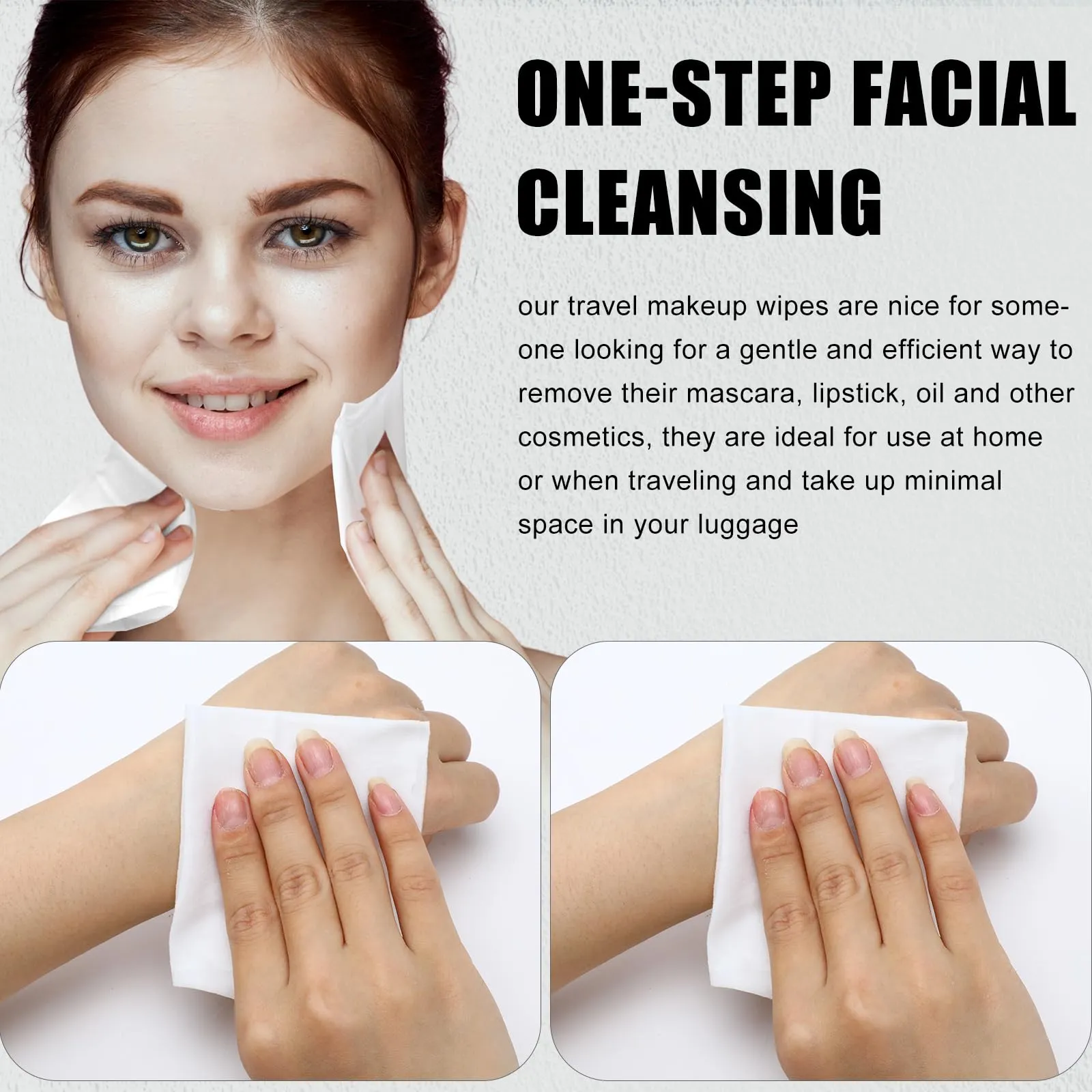 Ctosree 150 pcs Makeup Remover Wipes Bulk Individually Wrapped Makeup Wipes Single Makeup Remover Cloth Facial Cleansing Pads for Mascara Lipstick Oil Dirt Face Skin Travel Hotel(White)